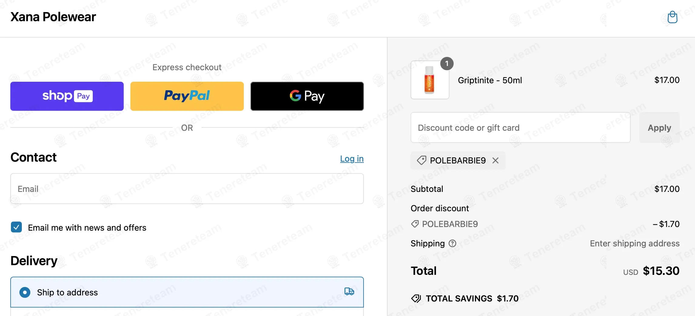 Xana Polewear coupon code: 10% off with POLEBARBIE9. Tested and valid as 1 year ago.