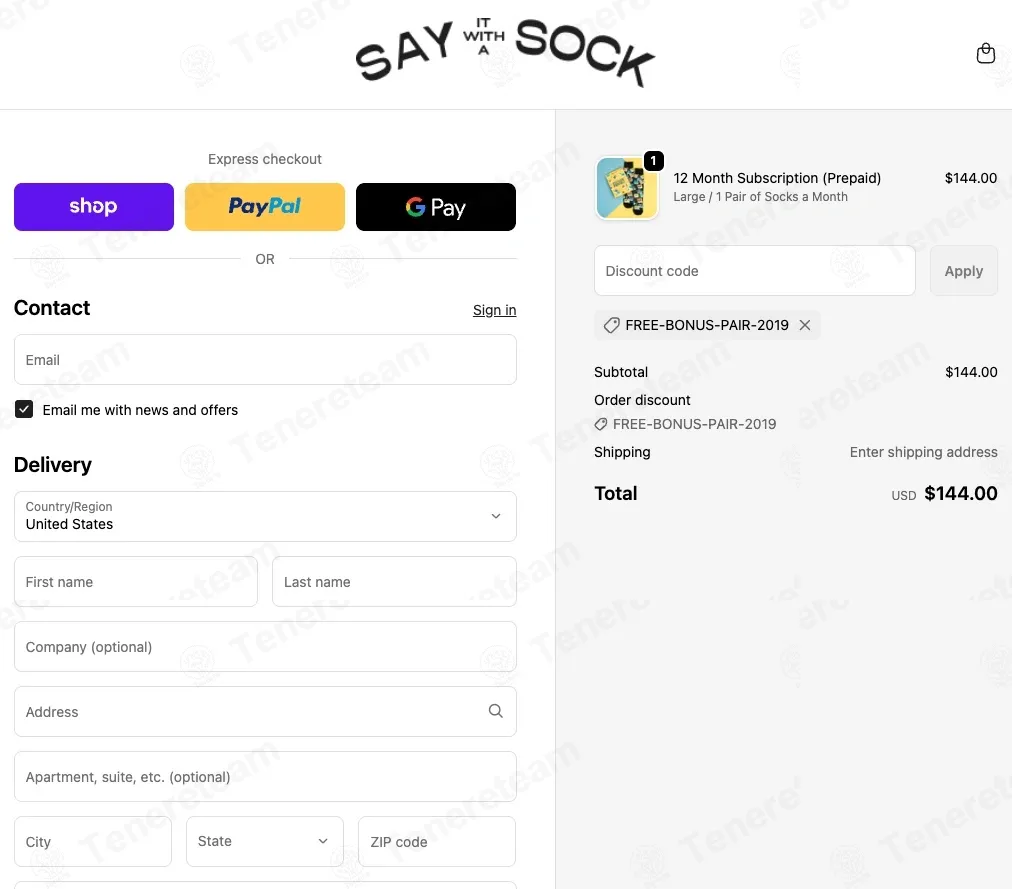 Say It With A Sock coupon code: Sale off with FREE-BONUS-PAIR-2019. Tested and valid as 3 months ago.