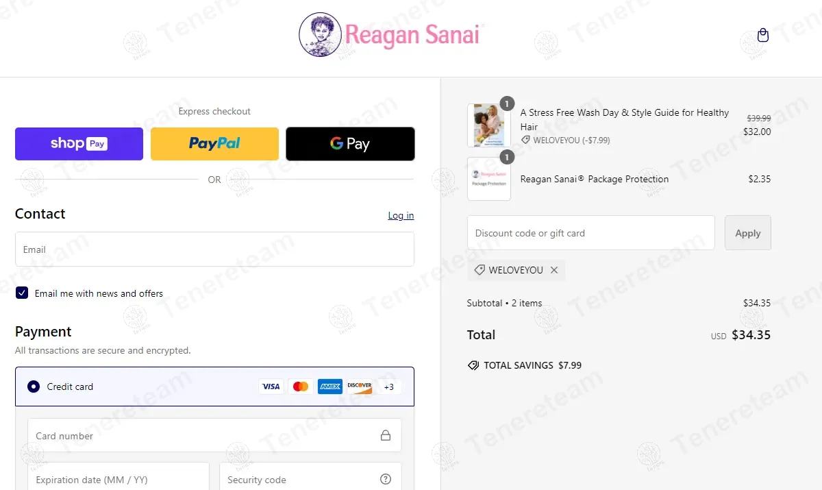 Reagan Sanai coupon code: 20% off with WELOVEYOU. Tested and valid as 1 year ago.