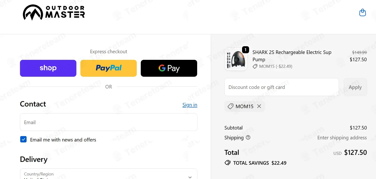 Outdoor Master coupon code: 15% off with MOM15. Tested and valid as 1 month ago.