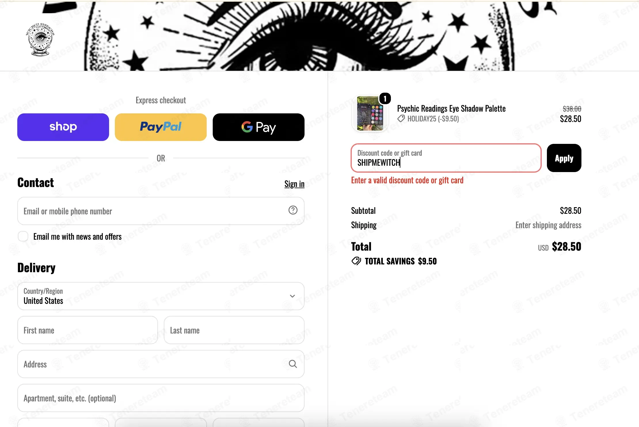 Wicked Sisters Cosmetics coupon code: Sale off with SHIPMEWITCH. Tested and valid as 1 week ago.