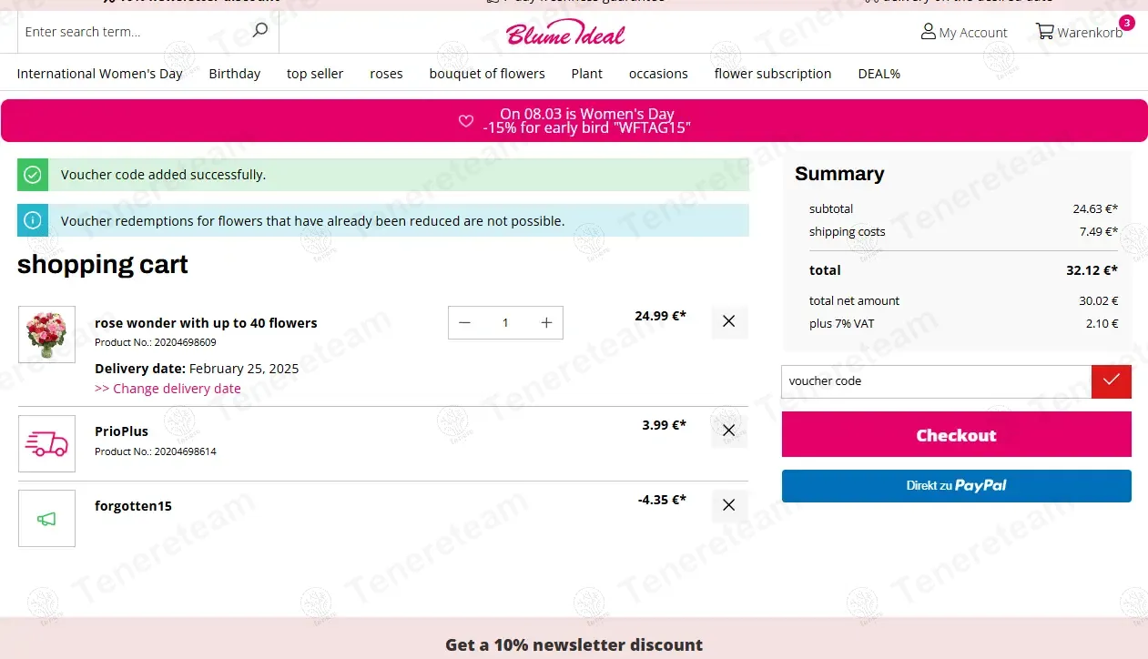 Blume Ideal DE coupon code: 15% off with VERGESSEN15. Tested and valid as 1 year ago.