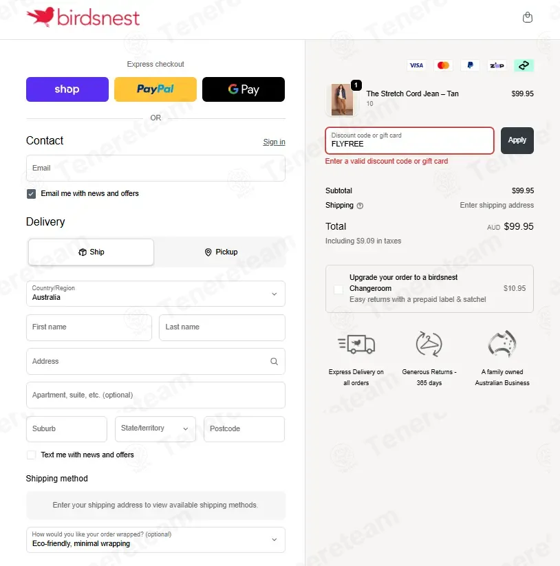 Birdsnest coupon code: 100% off with FLYFREE. Tested and valid as 3 weeks ago.