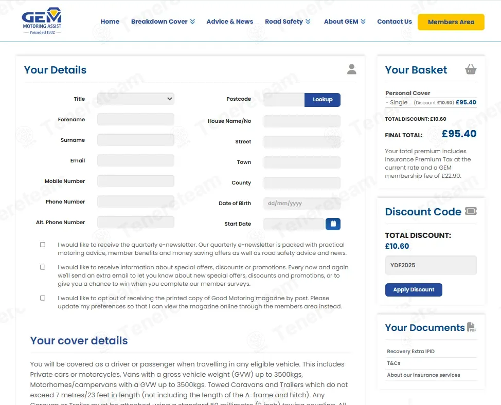 GEM Motoring Assist coupon code: 10% off with YDF2025. Tested and valid as 5 months ago.