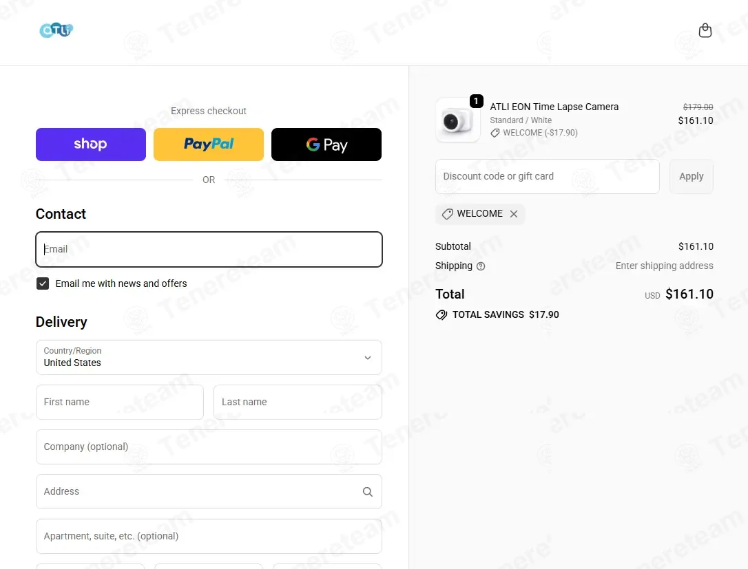 Atlitimelapse coupon code: 10% off with WELCOME. Tested and valid as 2 weeks ago.