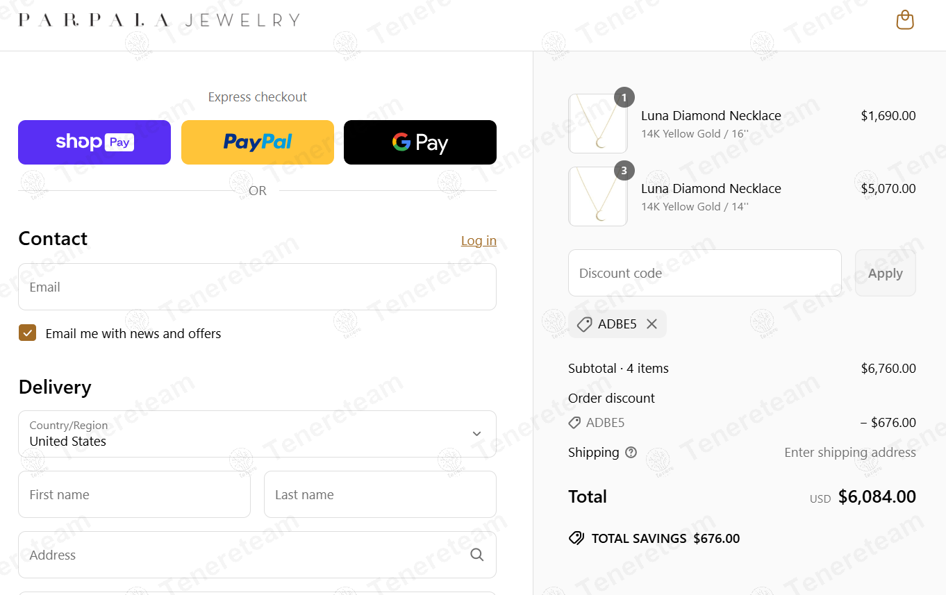 Parpala Jewelry coupon code: 10% off with ADBE5. Tested and valid as 1 year ago.