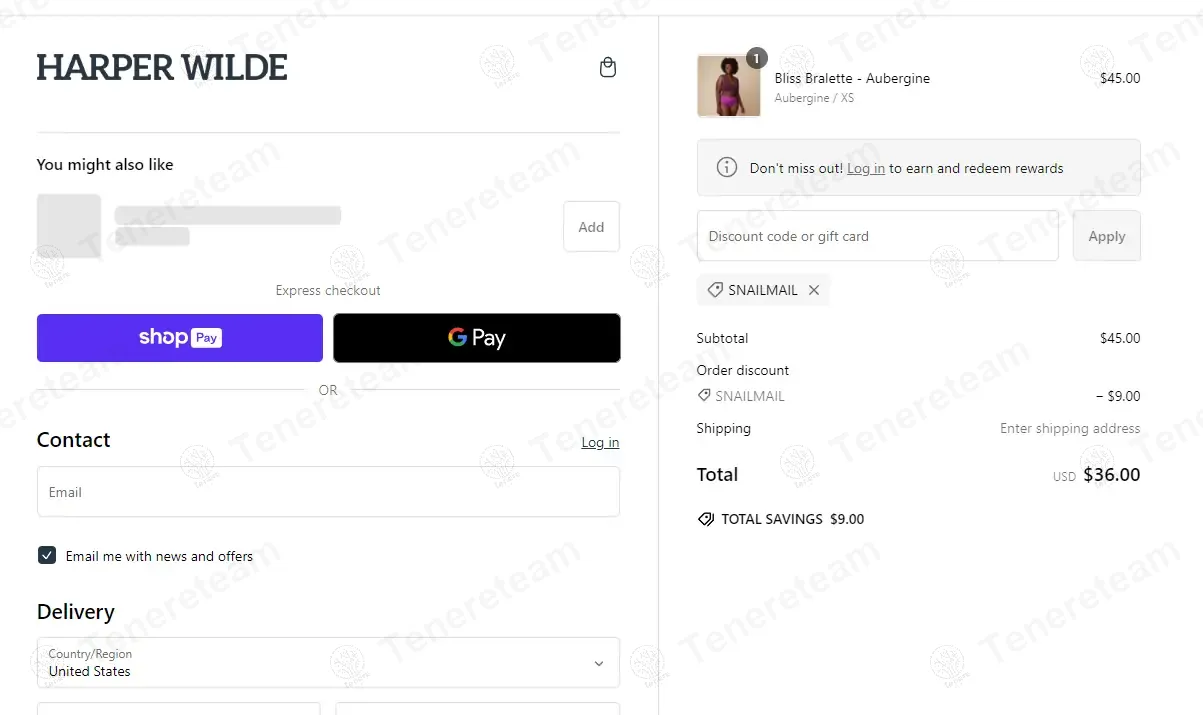 Harper Wilde apply coupon code