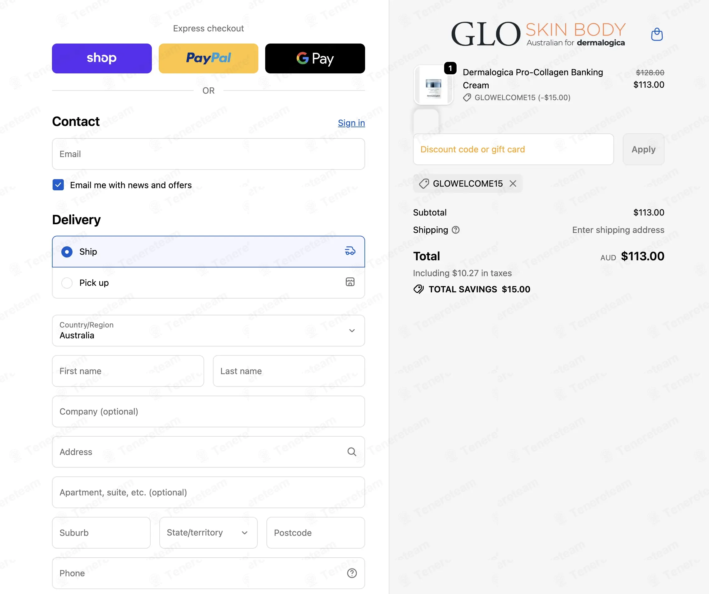 Glo Skin Body apply coupon code