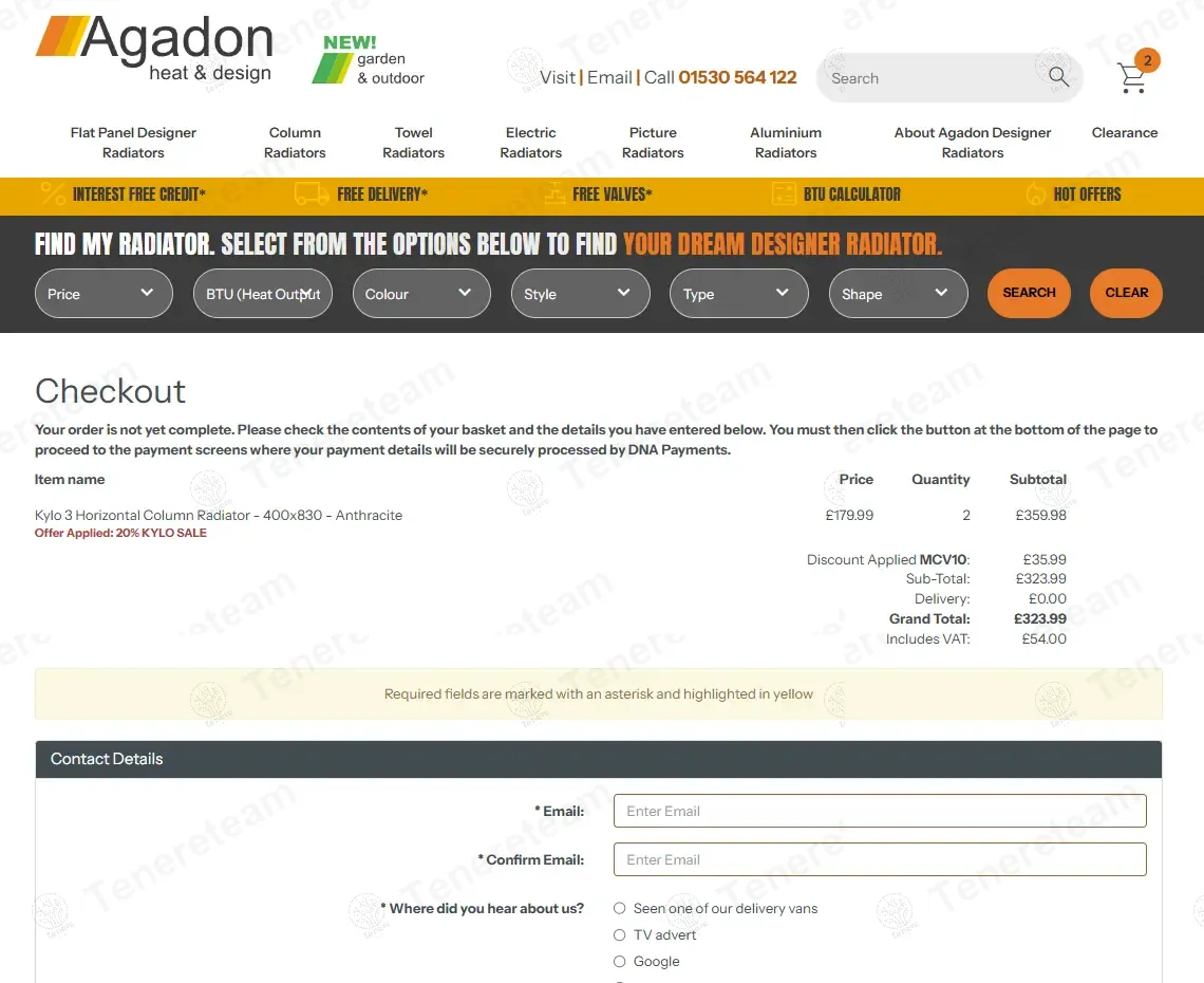 Agadon Designer Radiators UK coupon code: 10% off with MCV10. Tested and valid as 8 months ago.