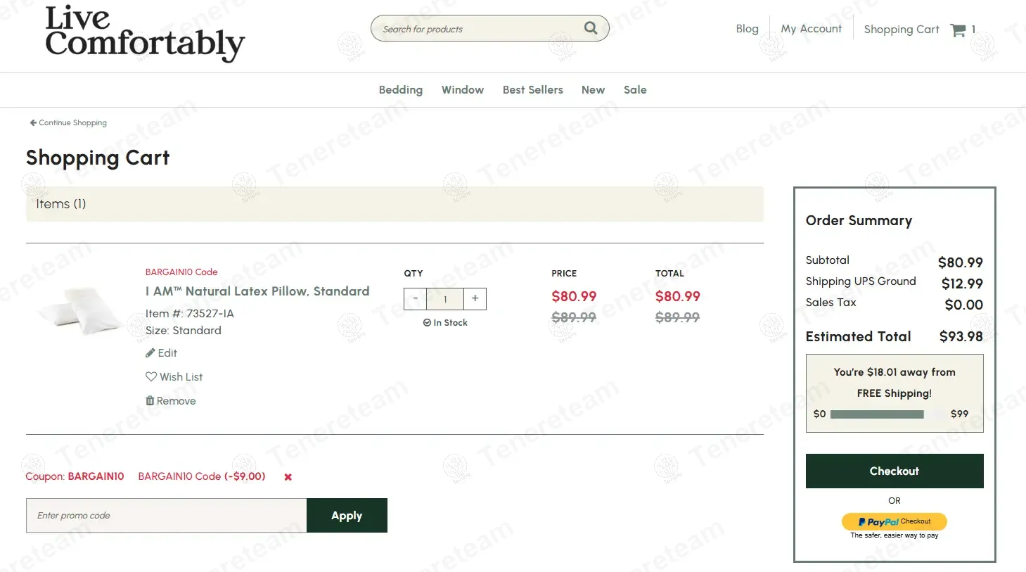 Live Comfortably coupon code: 10% off with BARGAIN10. Tested and valid as 1 year ago.