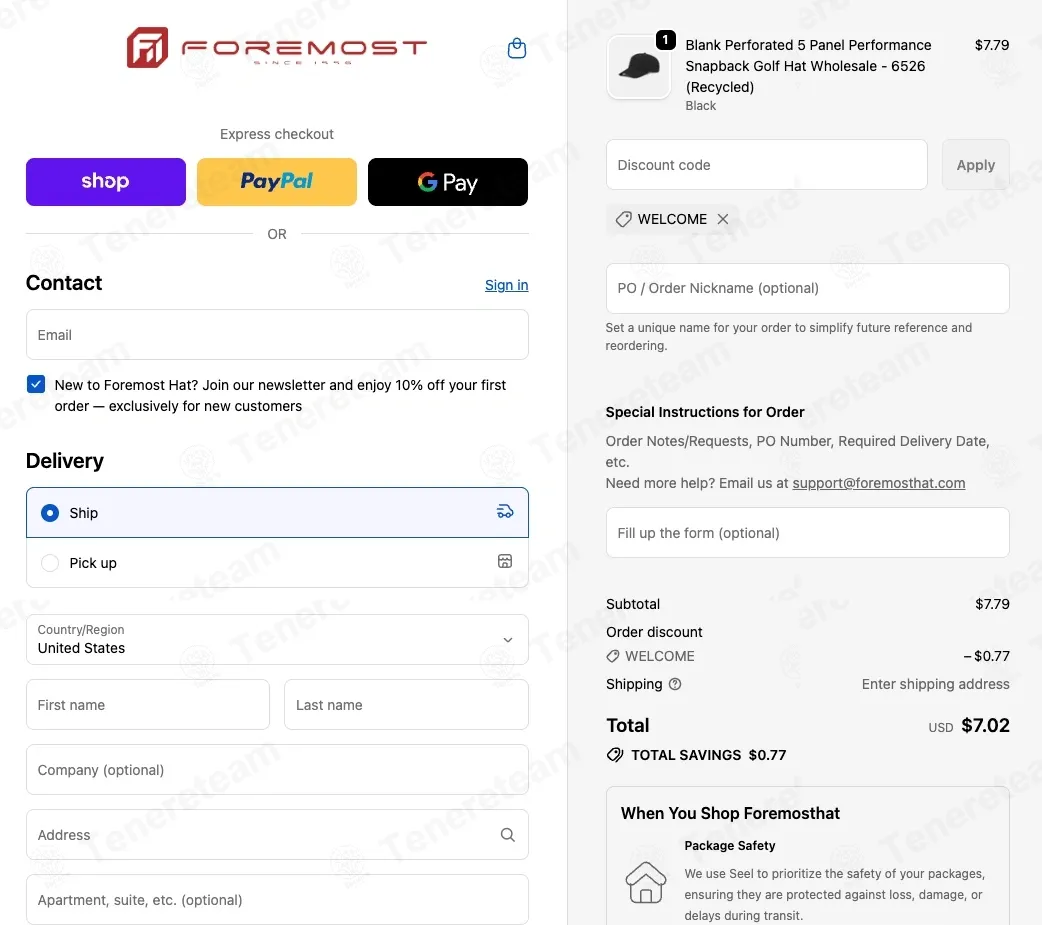 Foremost Hat Shop coupon code: 10% off with WELCOME. Tested and valid as 3 months ago.