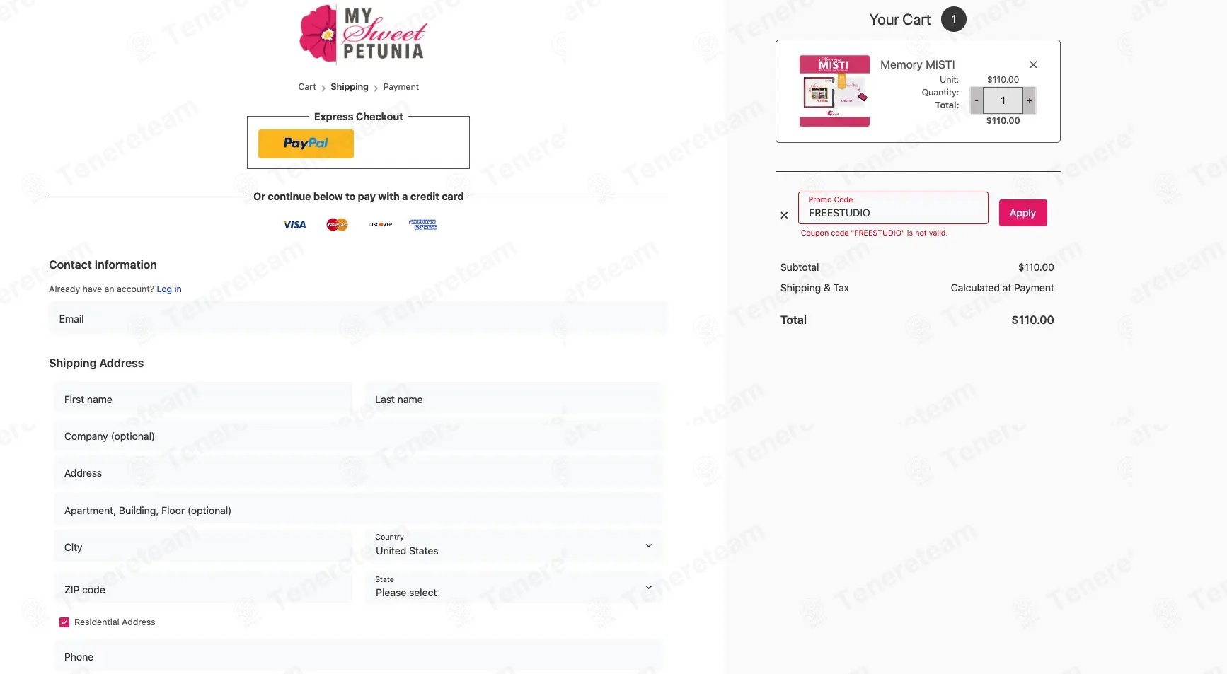 My Sweet Petunia coupon code: 100% off with FREESTUDIO. Tested and valid as 1 week ago.