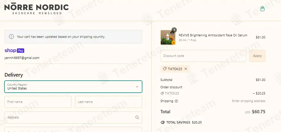 Norre Nordic coupon code: 25% off with TIKTOK25. Tested and valid as 1 year ago.