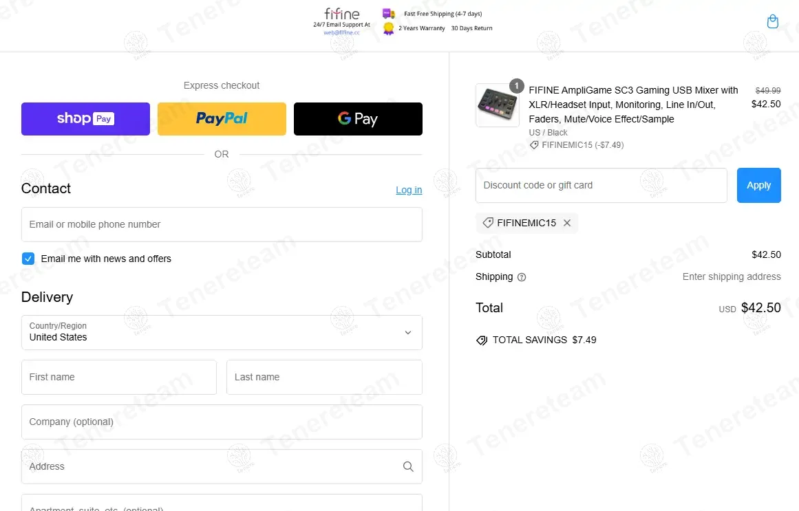 Fifine Microphone coupon code: 15% off with FIFINEMIC15. Tested and valid as 8 months ago.