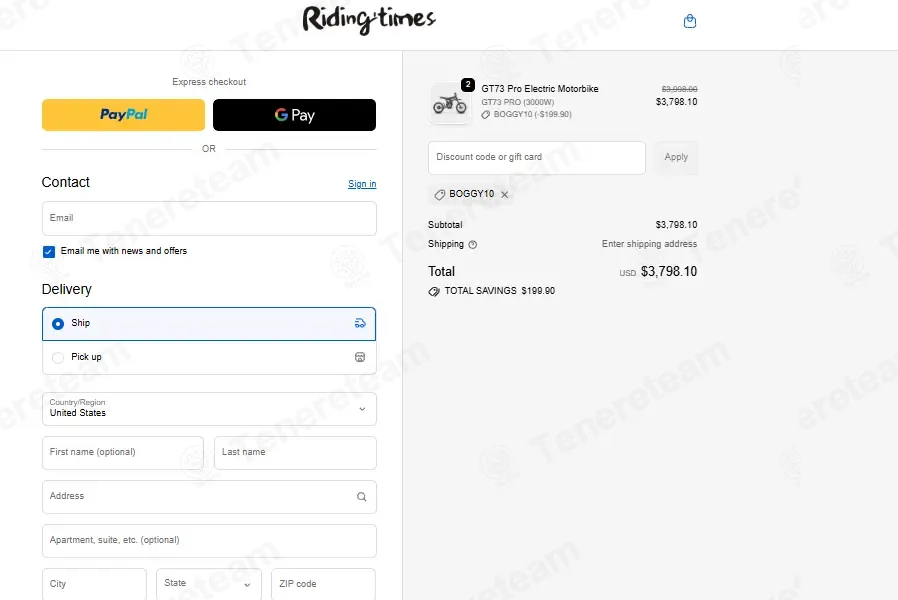 Rider T coupon code: 5% off with BOGGY10. Tested and valid as 1 month ago.