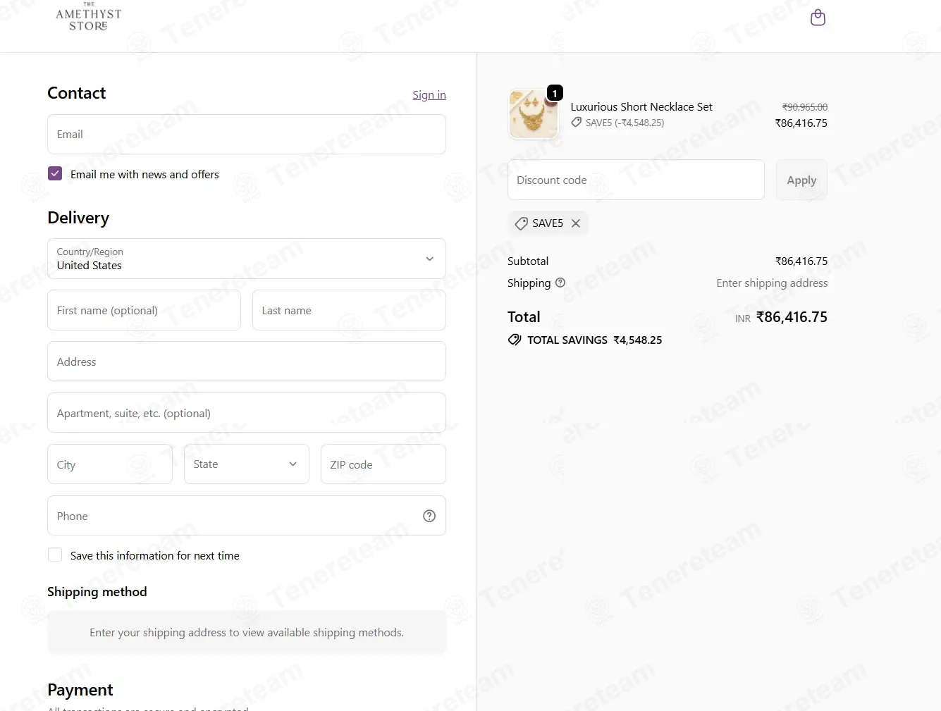 The Amethyst Store coupon code: 5% off with SAVE5. Tested and valid as 1 month ago.