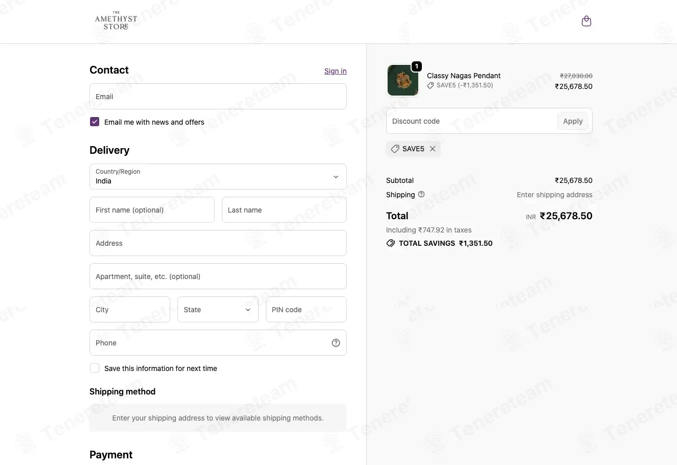 The Amethyst Store coupon code: 5% off with SAVE5. Tested and valid as 1 month ago.