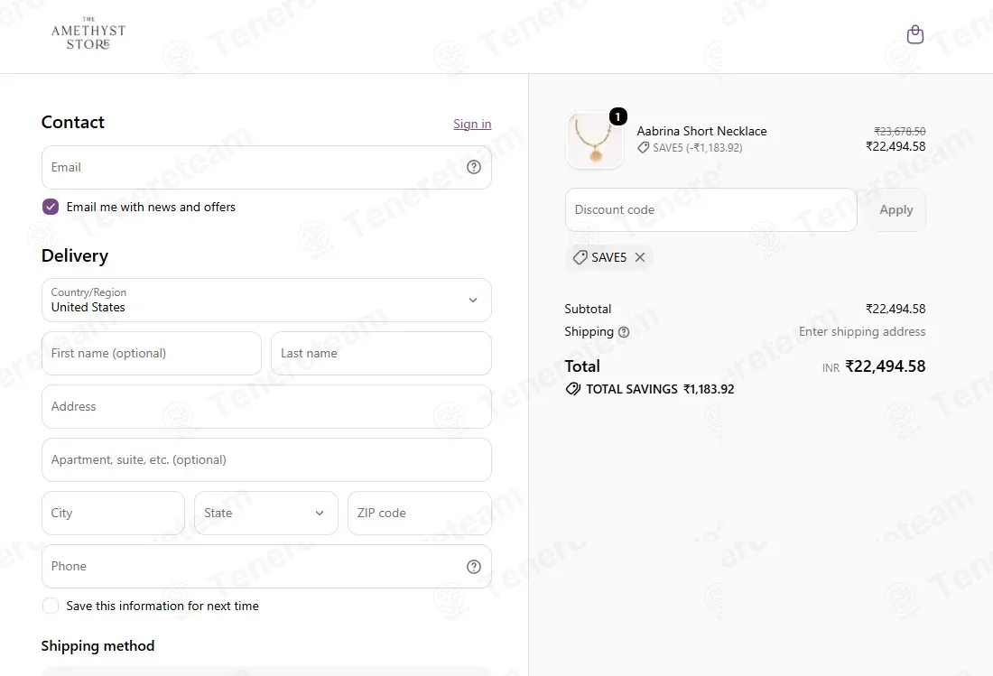 The Amethyst Store coupon code: 5% off with SAVE5. Tested and valid as 1 month ago.