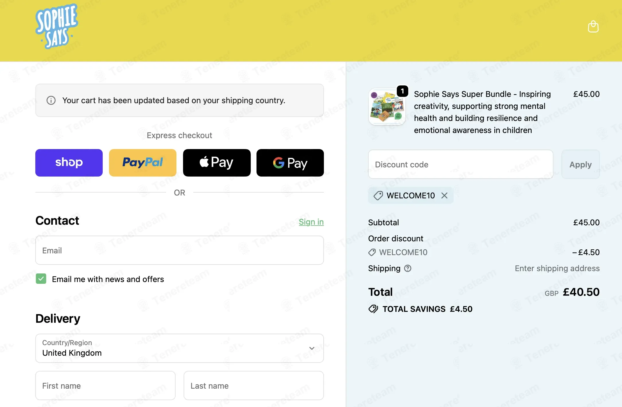 Sophie Says Home coupon code: 10% off with WELCOME10. Tested and valid as 1 month ago.