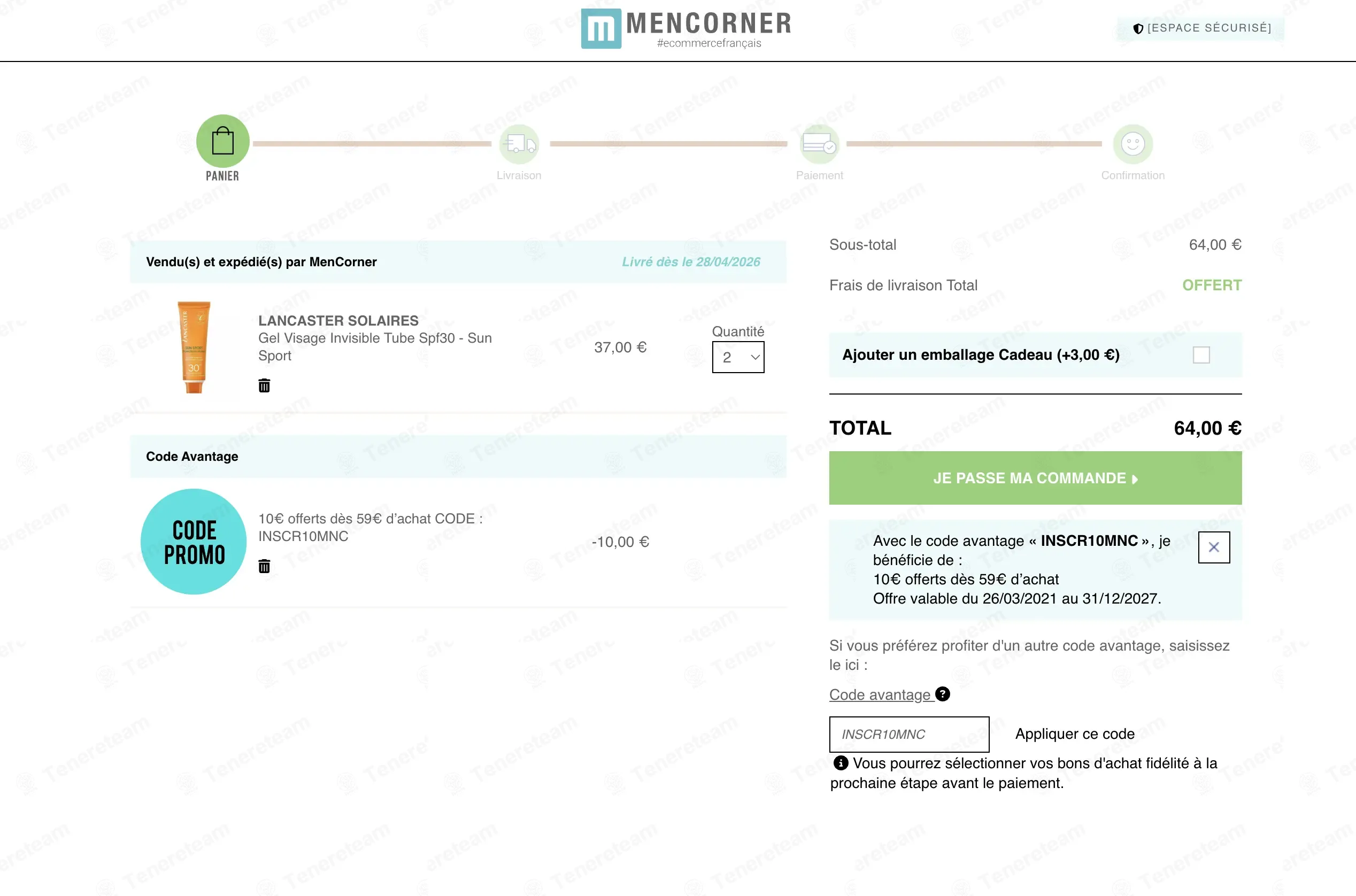 Mencorner coupon code: €10 off with INSCR10MNC. Tested and valid as 1 month ago.