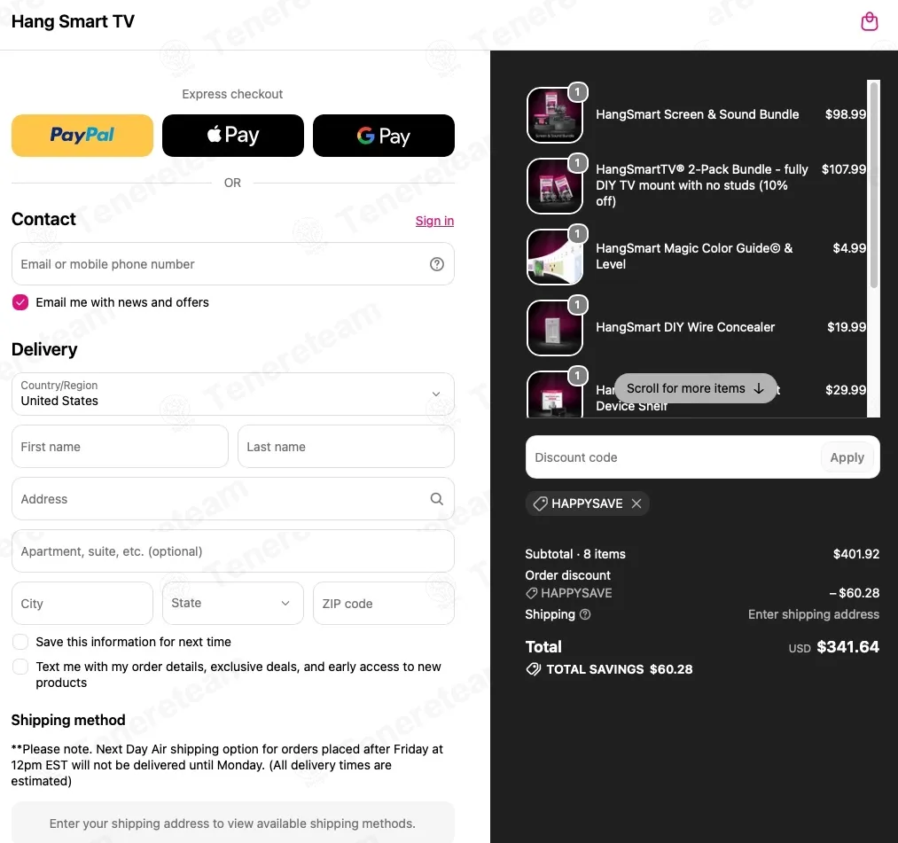 Hang Smart TV coupon code verified as working at checkout