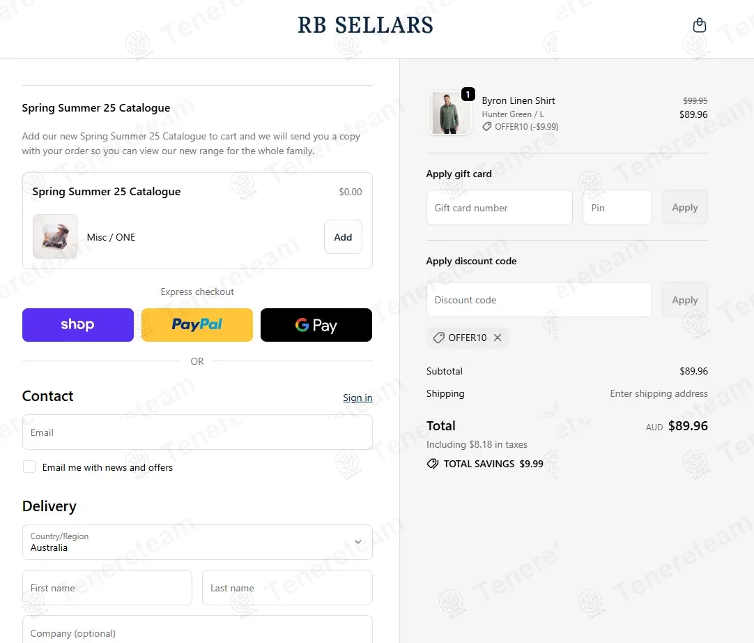RB Sellars coupon code: 10% off with OFFER10. Tested and valid as 9 months ago.