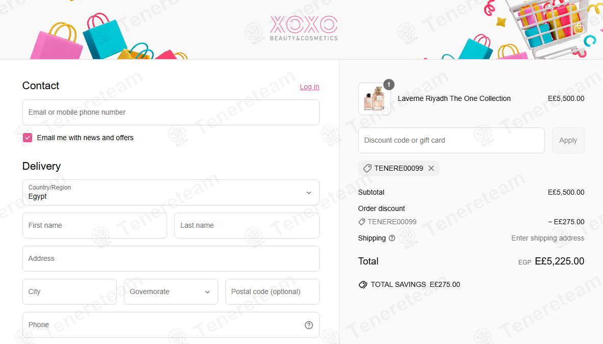 XOXO Beauty & Cosmetics apply coupon code