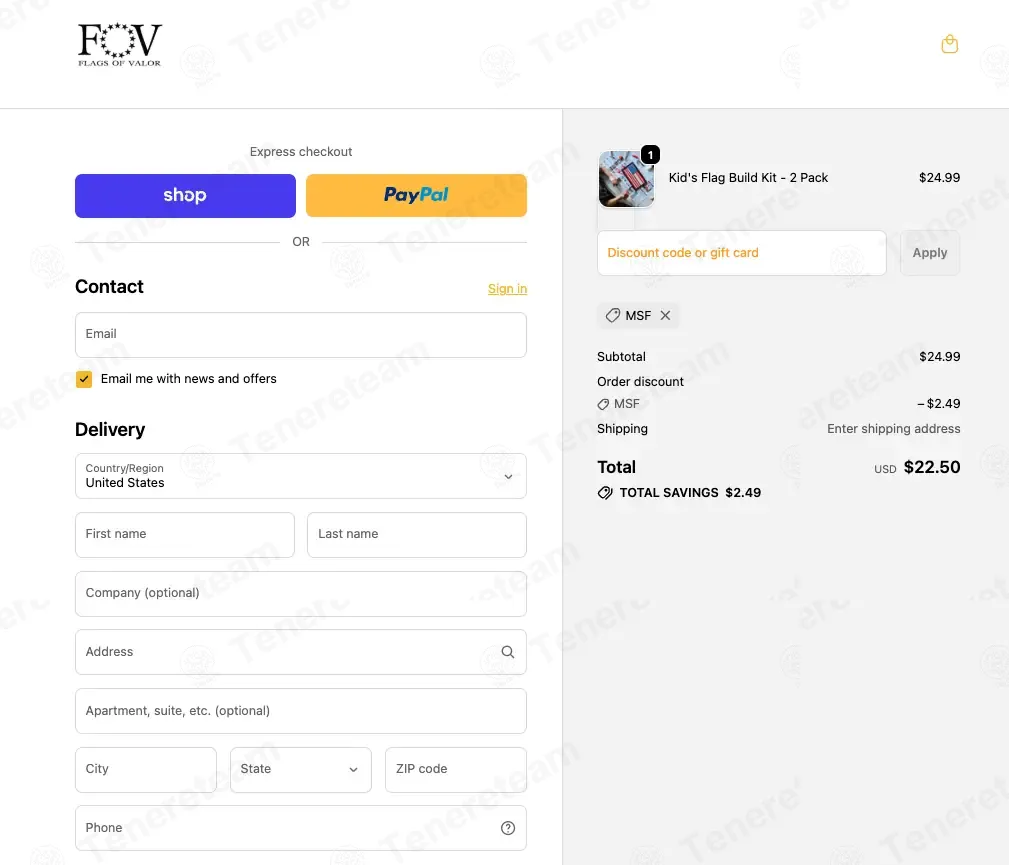 Flags Of Valor coupon code: 10% off with MSF. Tested and valid as 9 months ago.