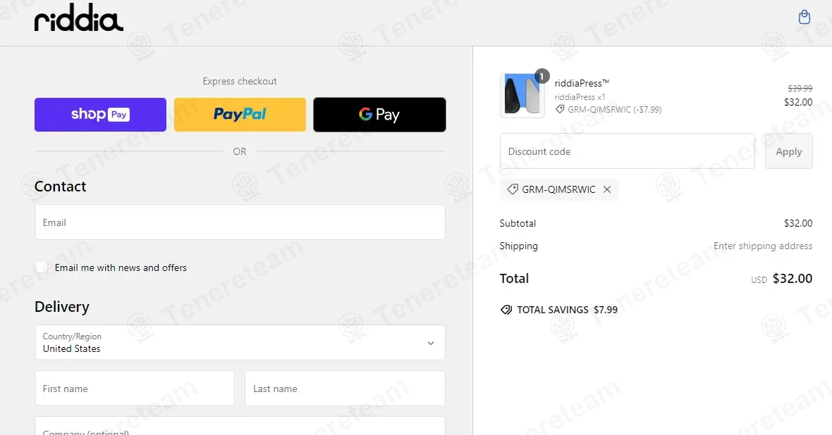 Riddia Shopify coupon code: 20% off with GRM-QIMSRWIC. Tested and valid as 1 year ago.