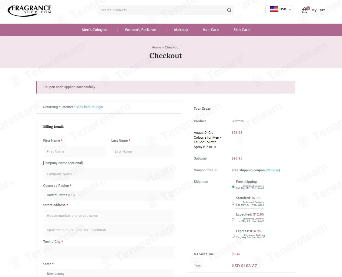 Fragrance Shop coupon code: Sale off with free50. Tested and valid as 2 weeks ago.