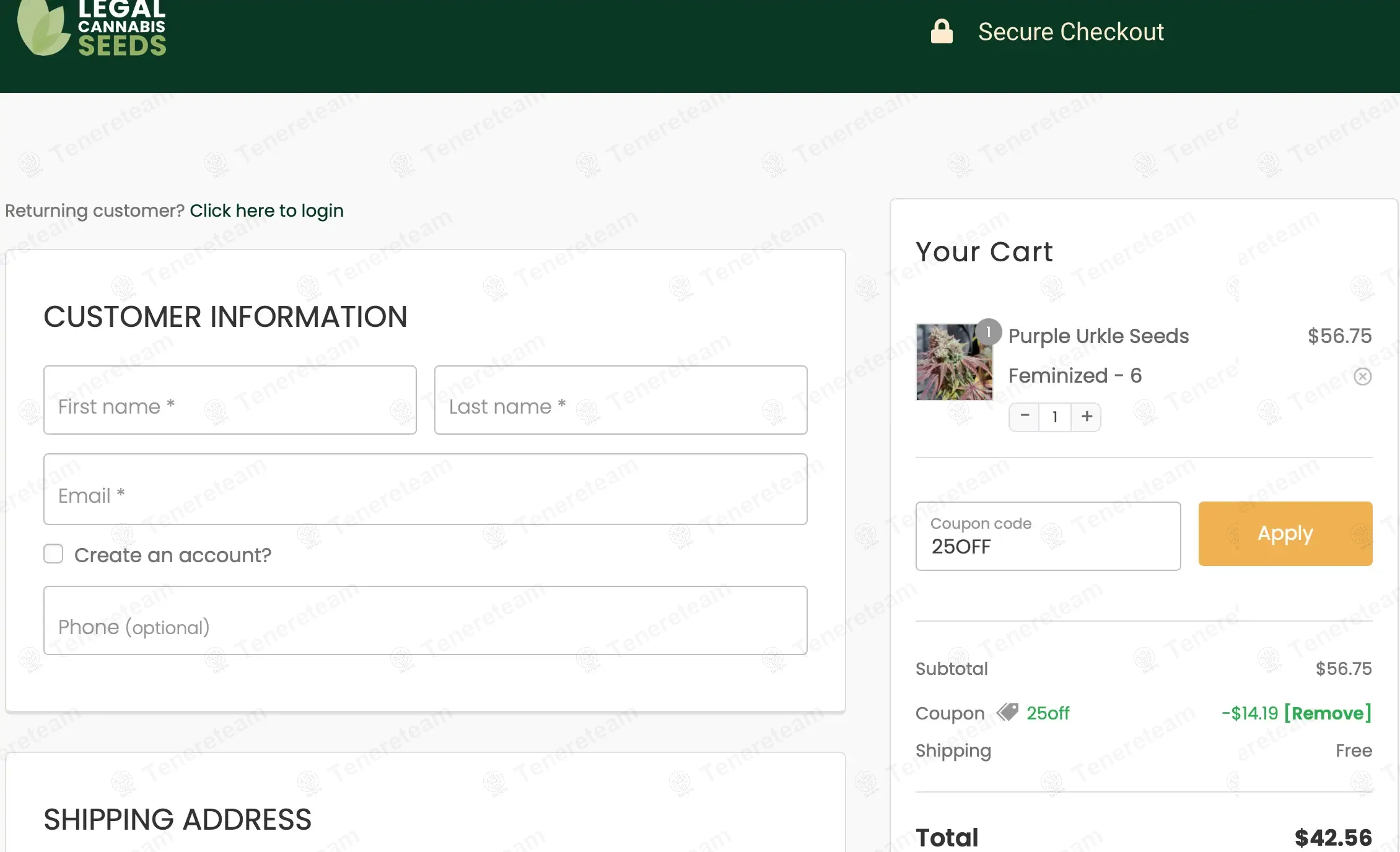 Og Seeds coupon code: 25% off with 25OFF. Tested and valid as 8 months ago.