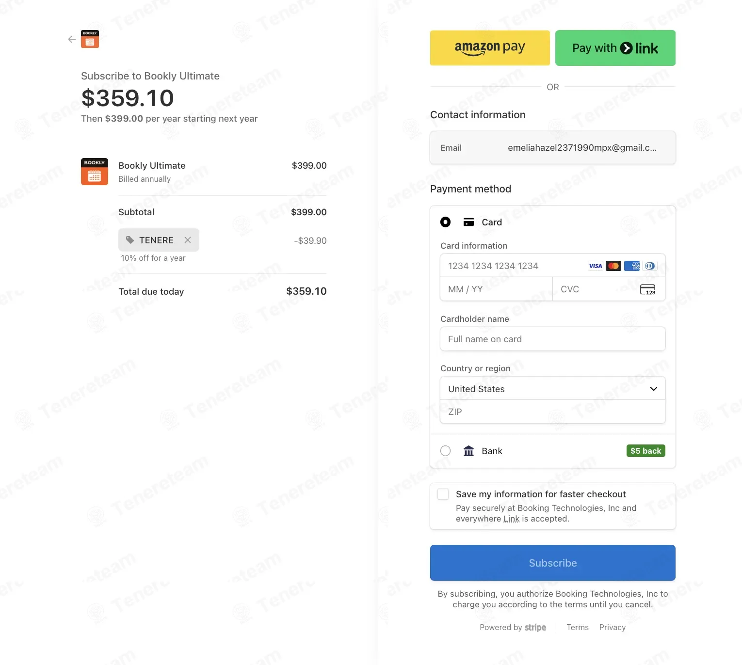Bookly coupon code: 10% off with TENERE. Tested and valid as 1 month ago.