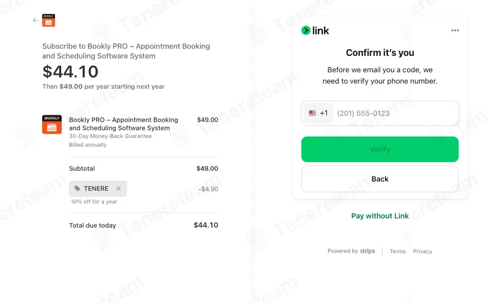 Bookly coupon code: 10% off with TENERE. Tested and valid as 1 month ago.