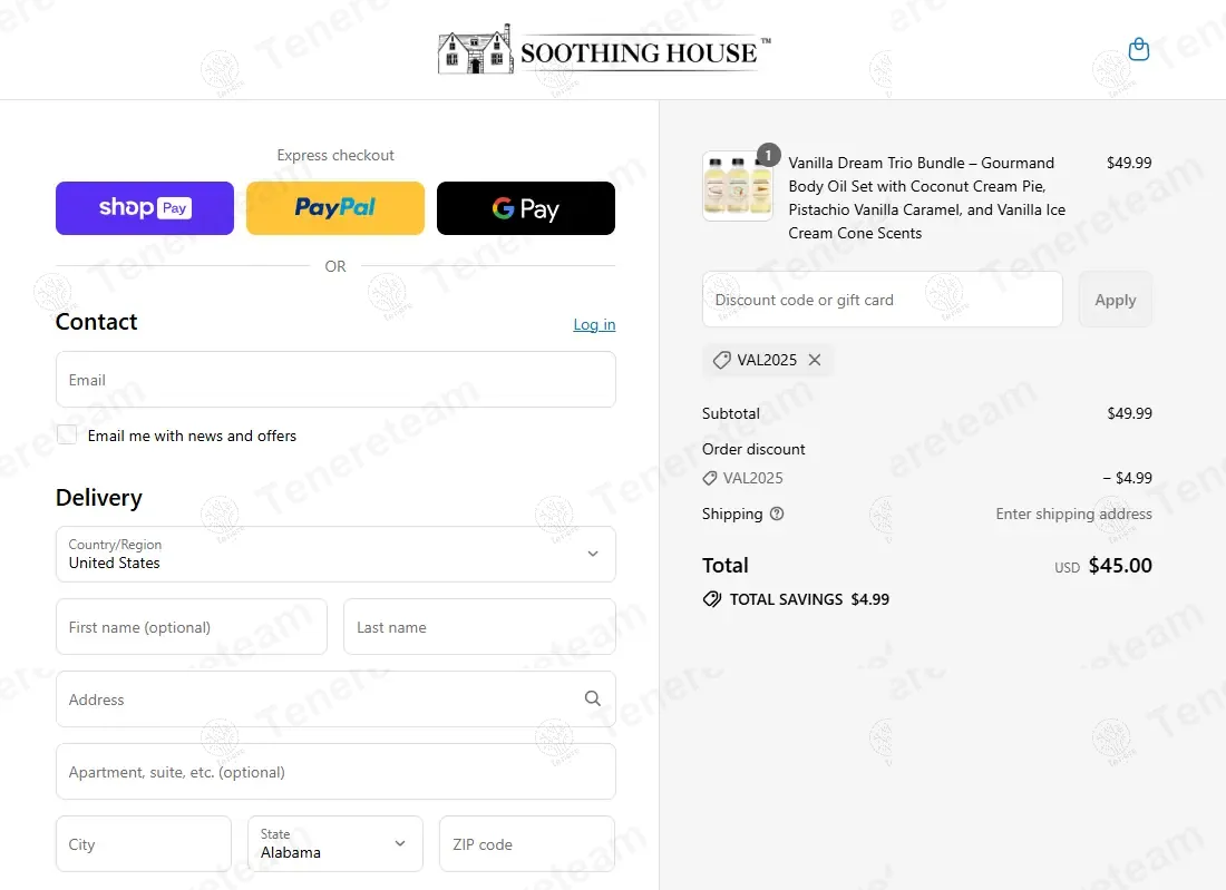 My Soothing House coupon code: 10% off with VAL2025. Tested and valid as 7 months ago.