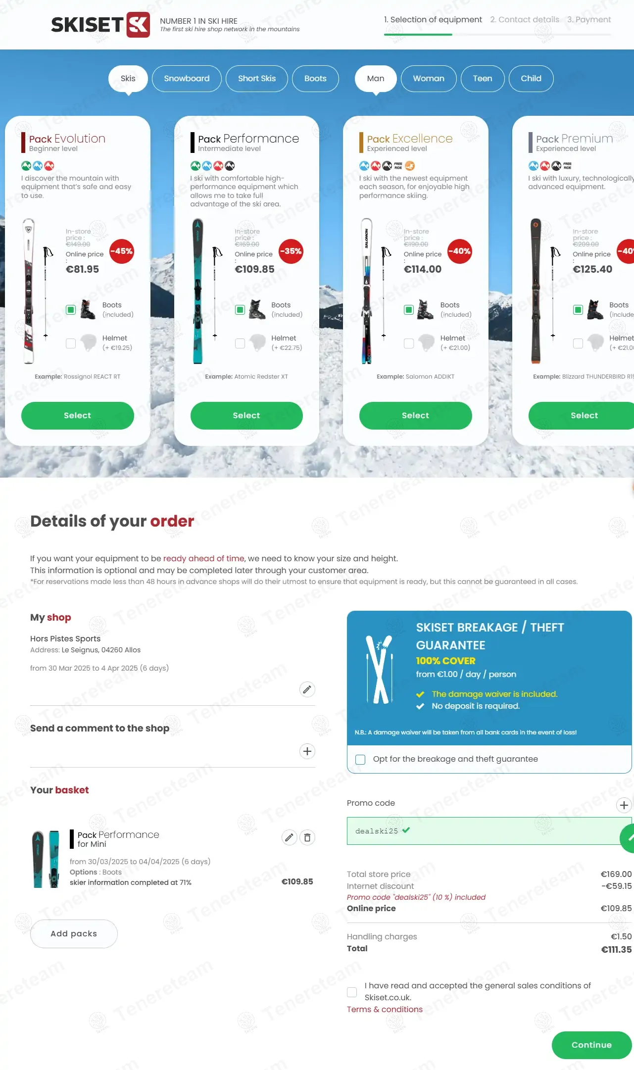 Skiset UK coupon code: 10% off with DEALSKI25. Tested and valid as 1 year ago.