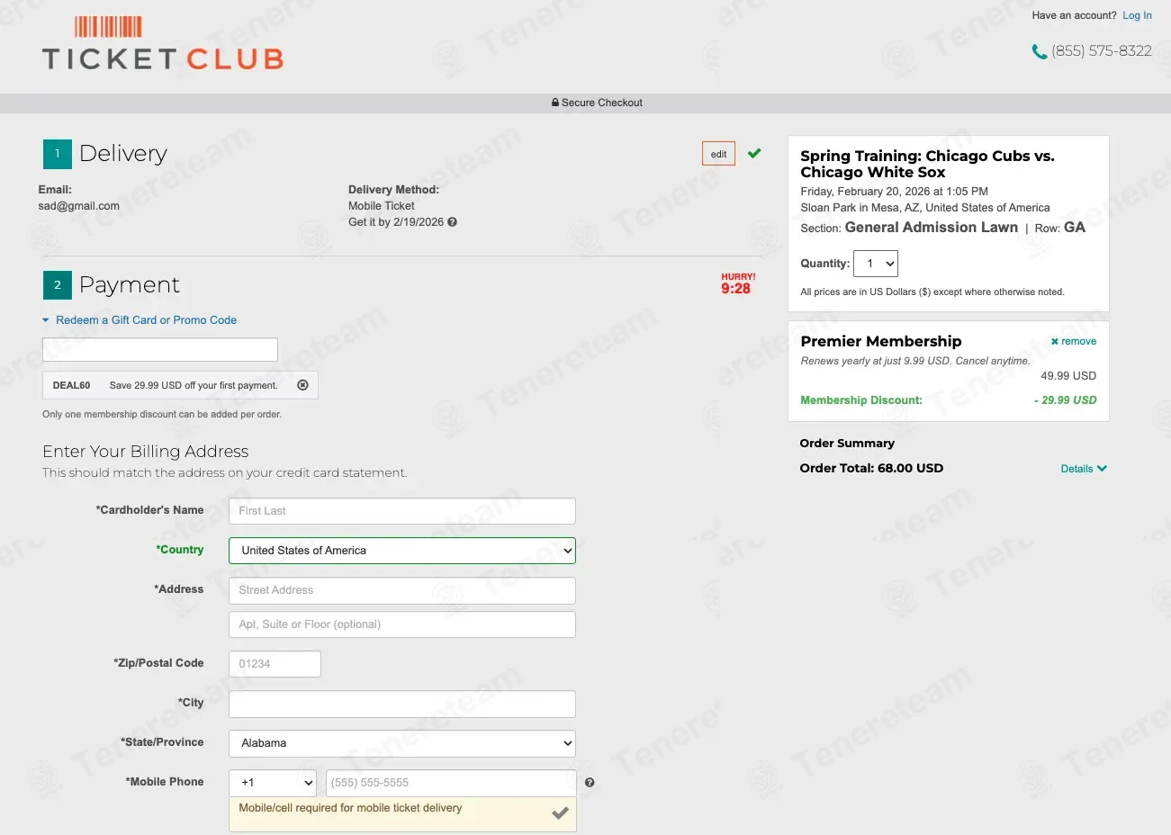 Ticket Club coupon code: $30 off with DEAL60. Tested and valid as 1 month ago.