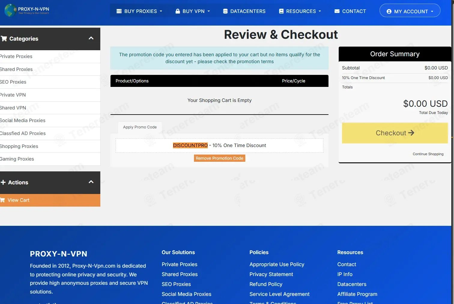 Proxy N VPN coupon code: 10% off with DISCOUNTPRO. Tested and valid as 2 months ago.