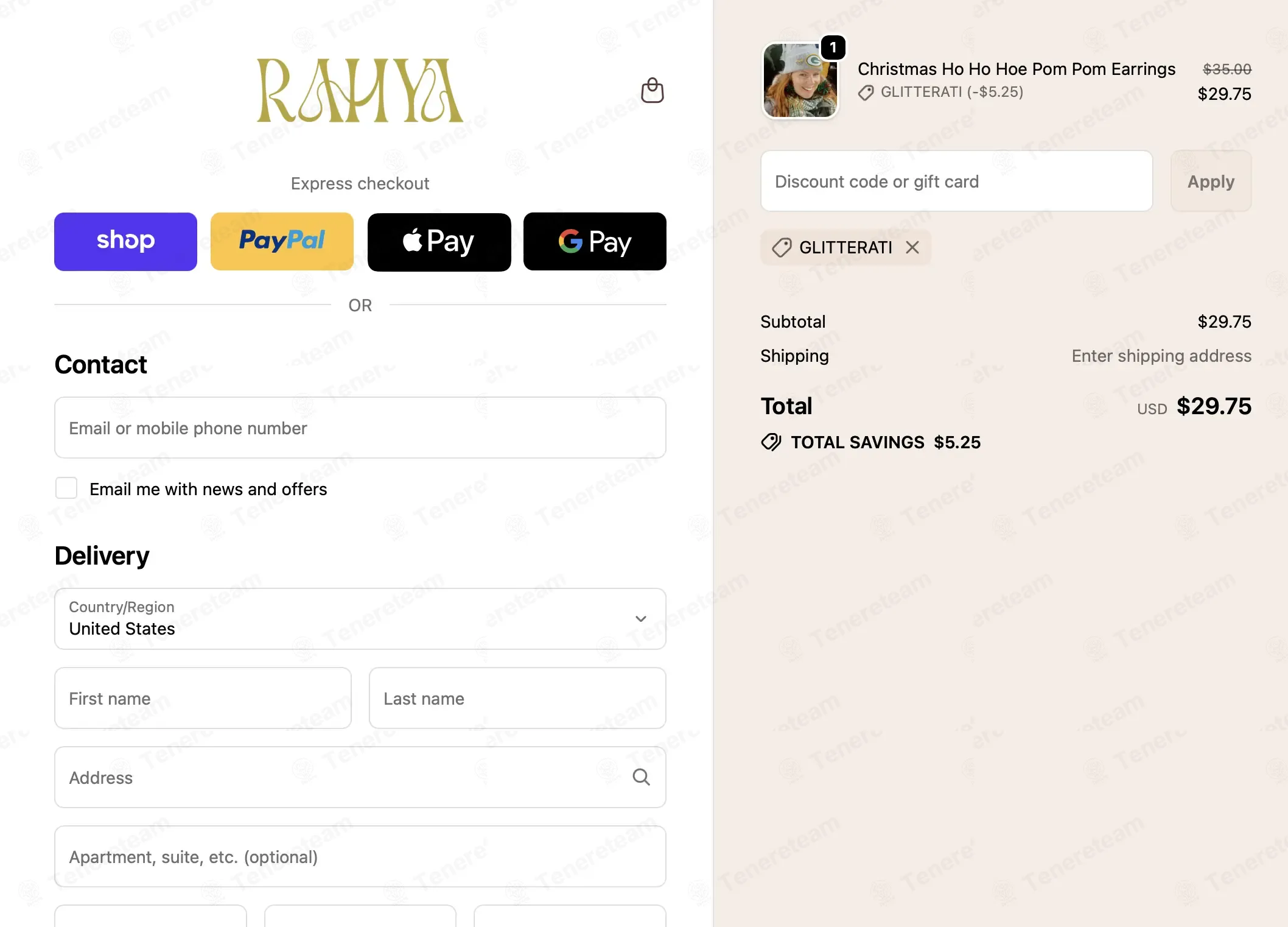 Rahya Jewelry Design coupon code: 15% off with GLITTERATI. Tested and valid as 1 month ago.