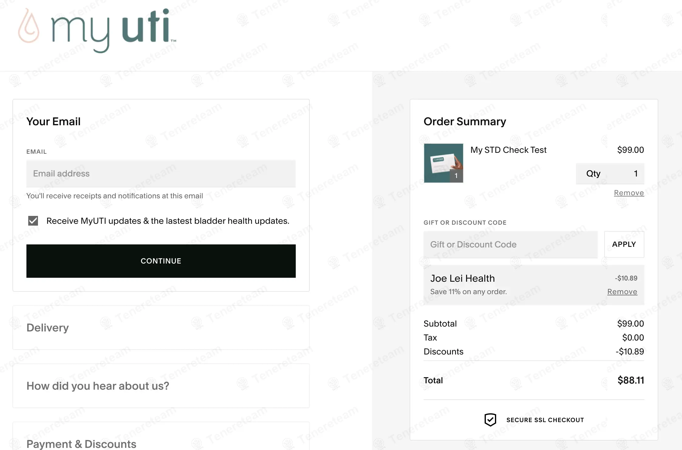 MyUTI apply coupon code