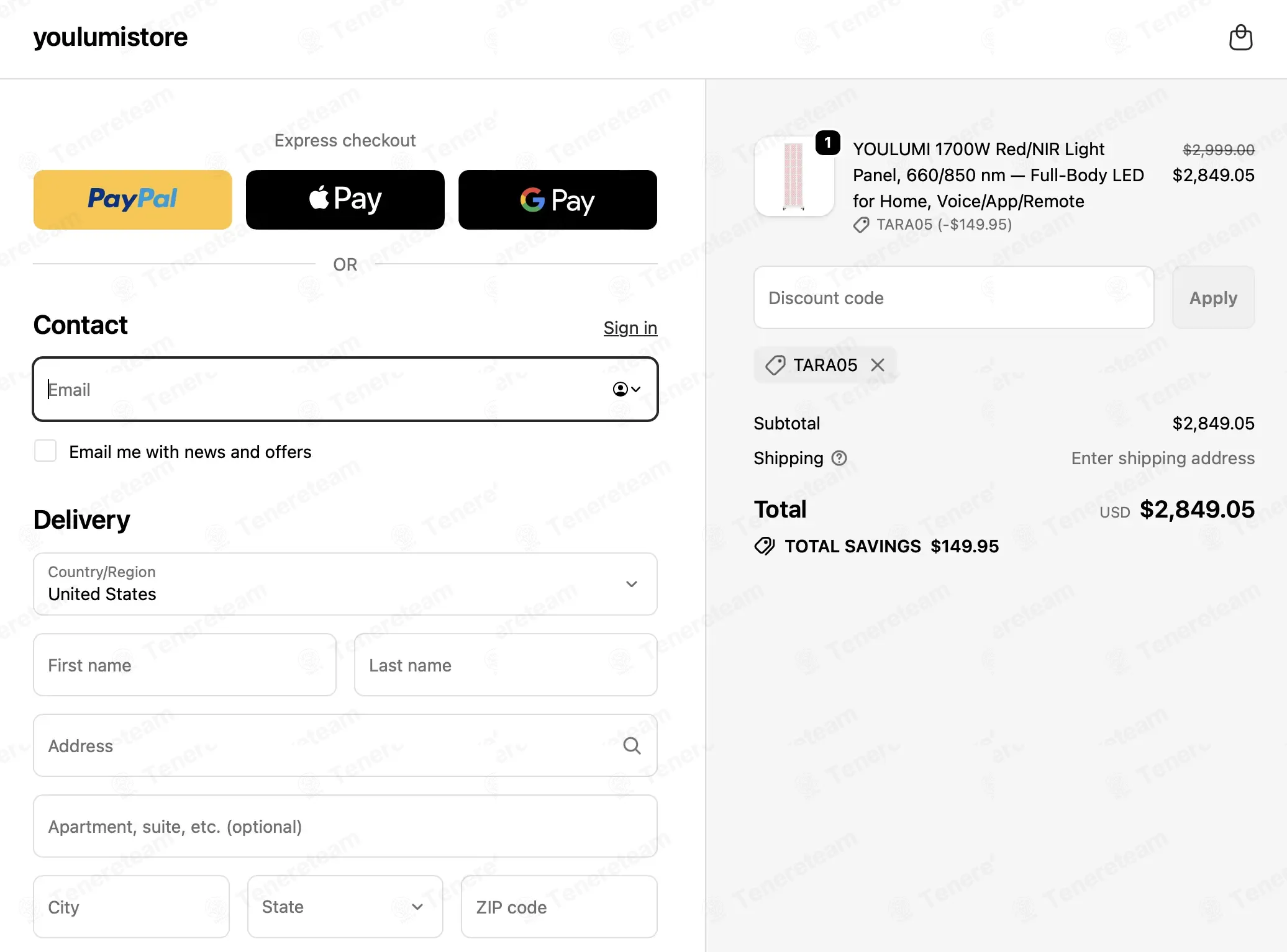 Youlumi Store coupon code: 5% off with TARA05. Tested and valid as 1 month ago.