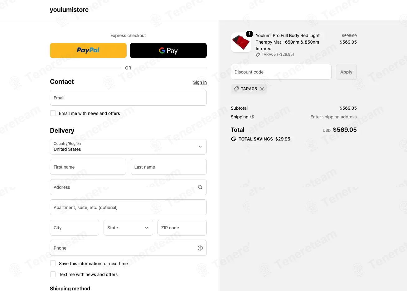 Youlumi Store coupon code: 5% off with TARA05. Tested and valid as 1 month ago.