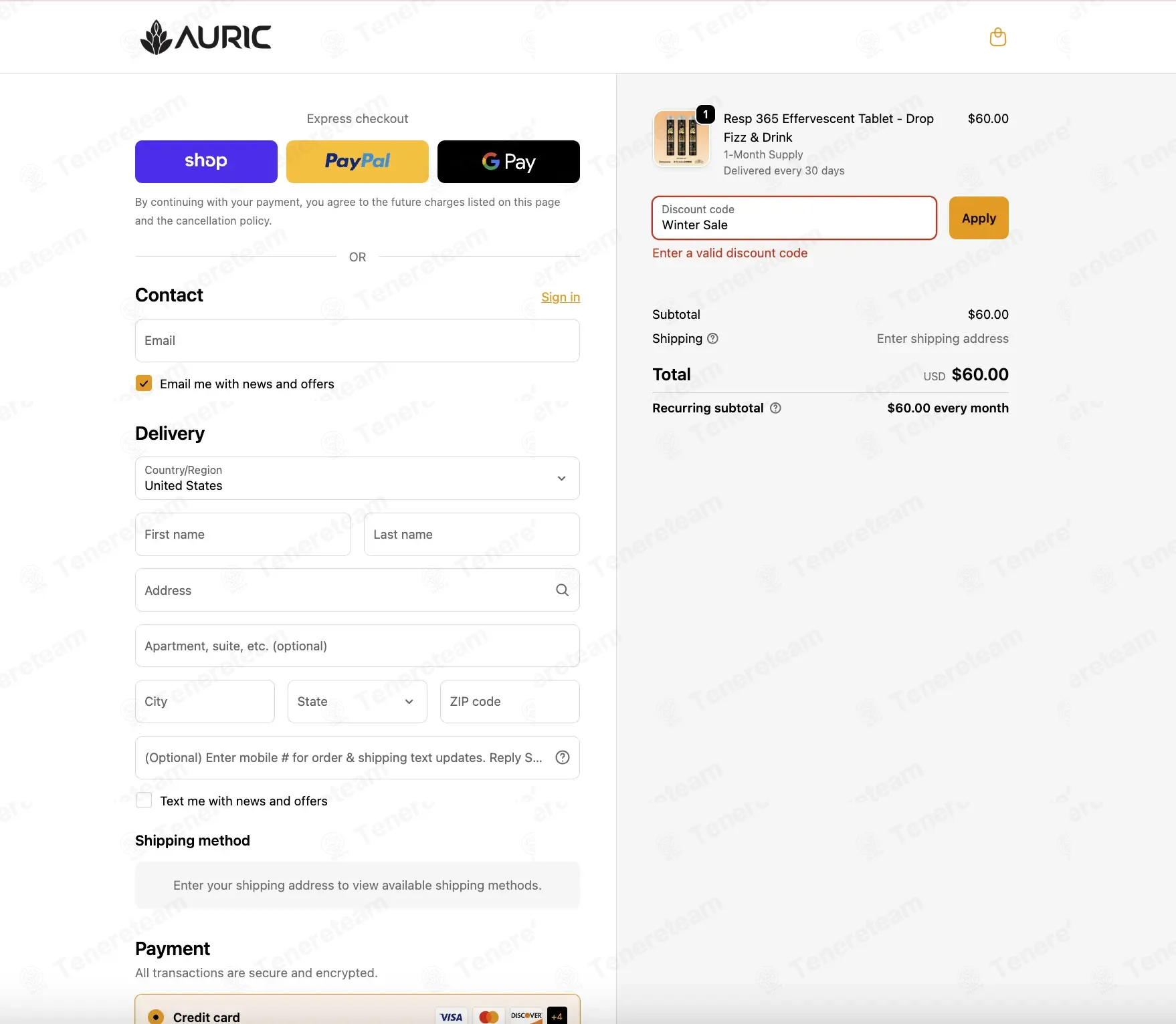 The Auric coupon code: $100 off with Winter Sale. Tested and valid as 3 days ago.