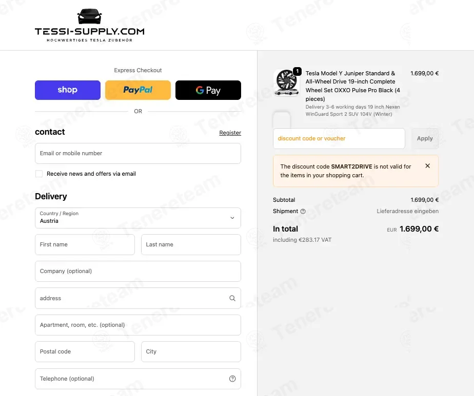 Tessi Supply coupon code: 10% off with SMART2DRIVE. Tested and valid as 2 months ago.