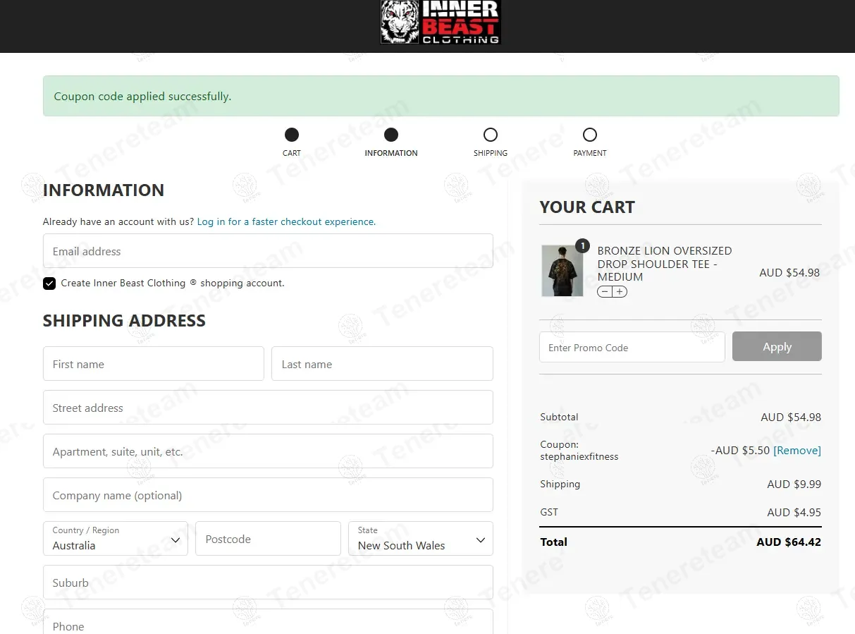 Inner Beast Clothing coupon code: 10% off with STEPHANIEXFITNESS. Tested and valid as 1 month ago.