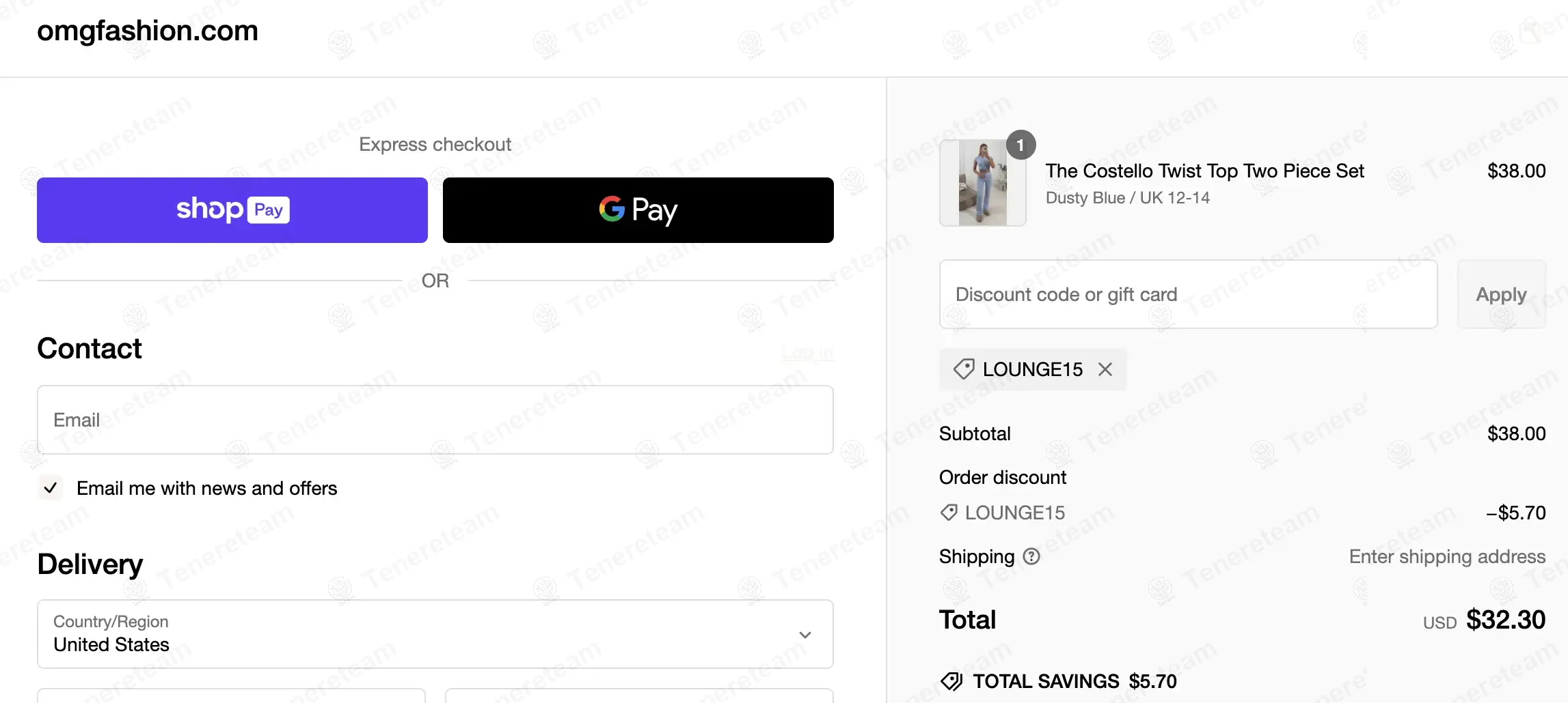 Omg Fashion coupon code: 15% off with LOUNGE15. Tested and valid as 1 year ago.