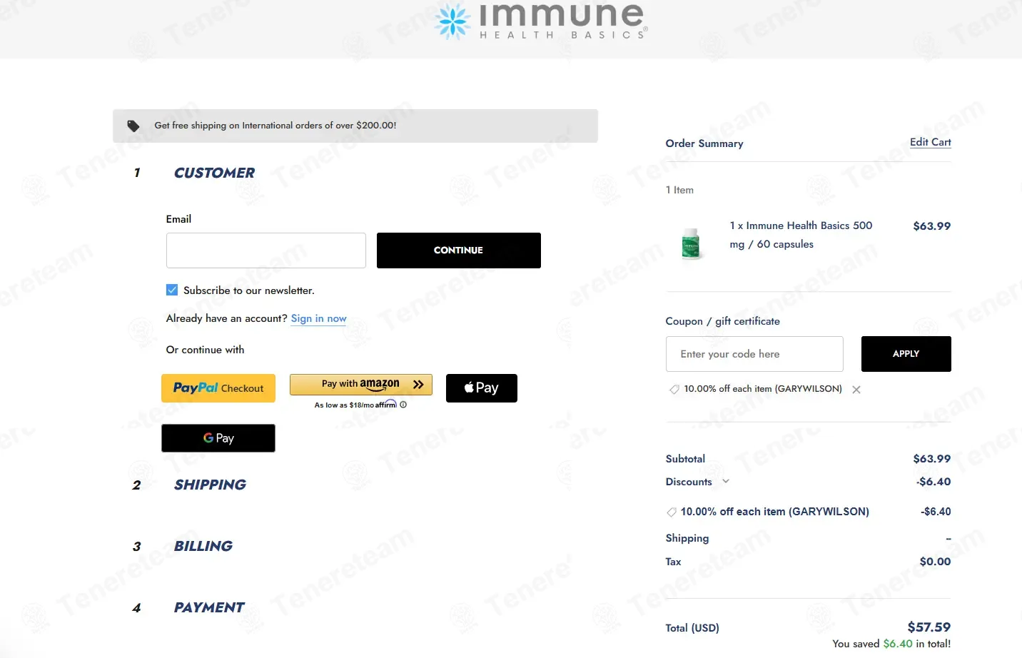 Immune Health Basics coupon code: 10% off with GARYWILSON. Tested and valid as 2 weeks ago.