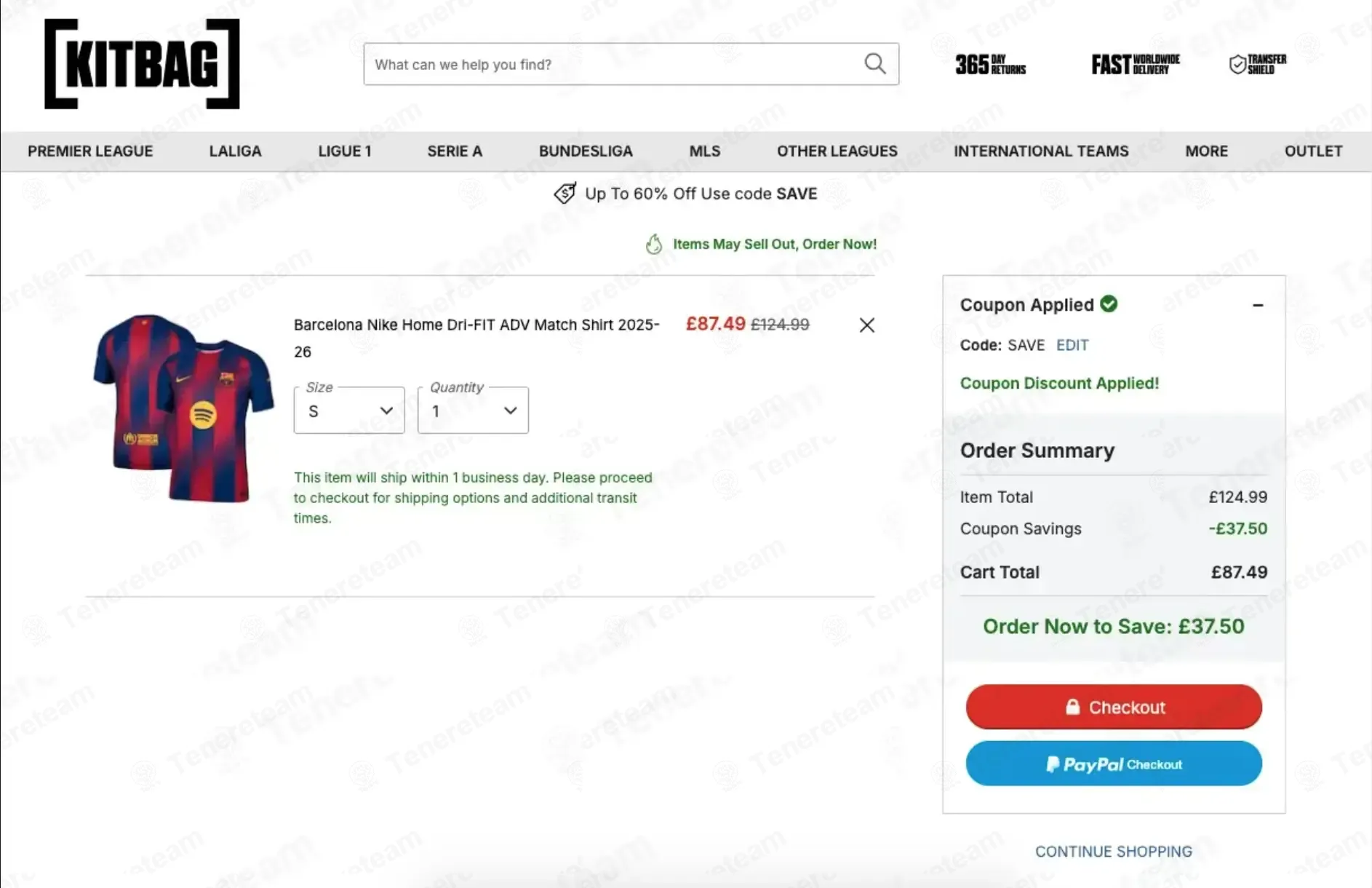 Kitbag coupon code: 30% off with SAVE. Tested and valid as 1 month ago.