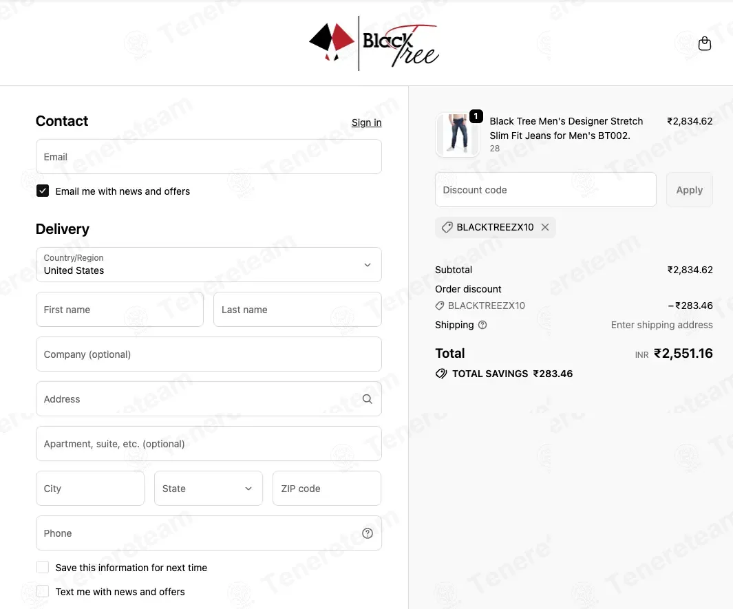 My Black Tree coupon code: 10% off with BLACKTREEZX10. Tested and valid as 1 month ago.