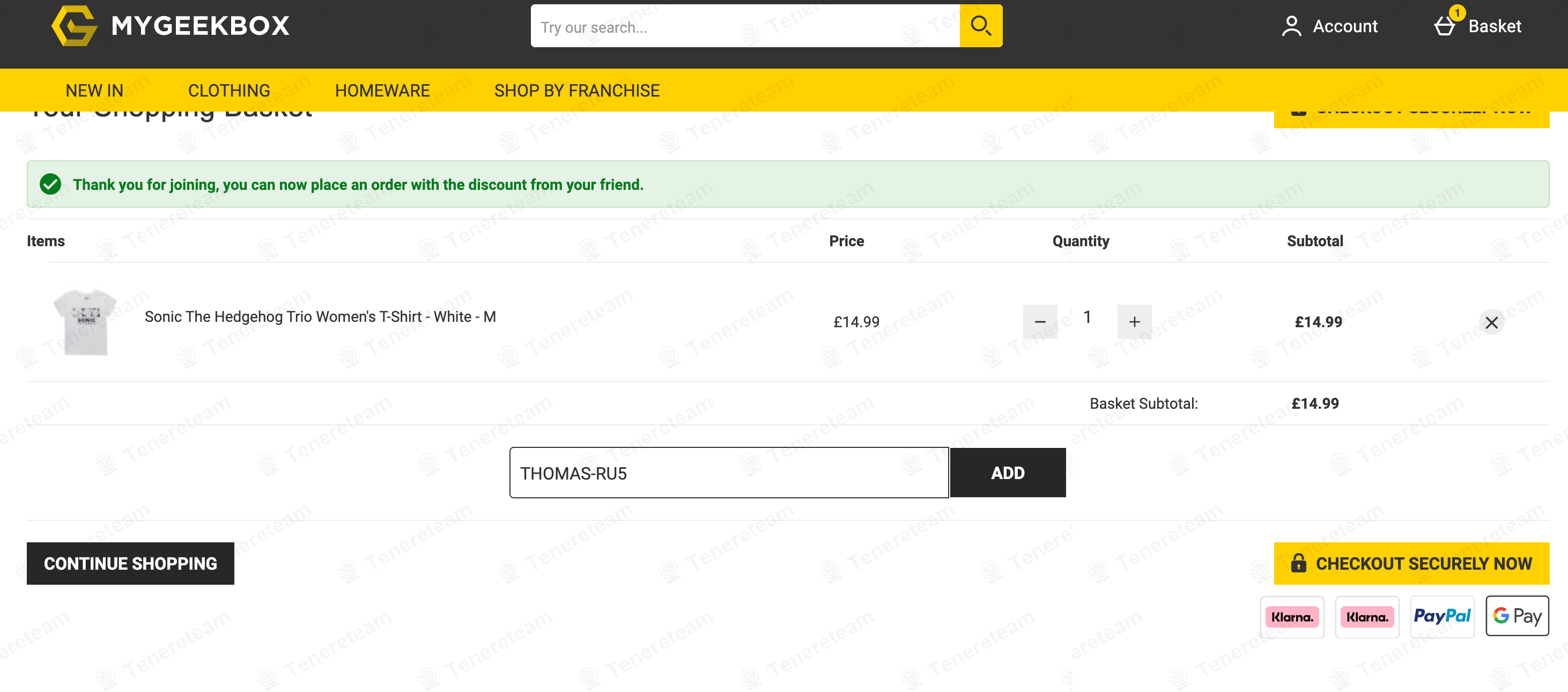 My Geek Box UK coupon code: $5 off with THOMAS-RU5. Tested and valid as 11 months ago.