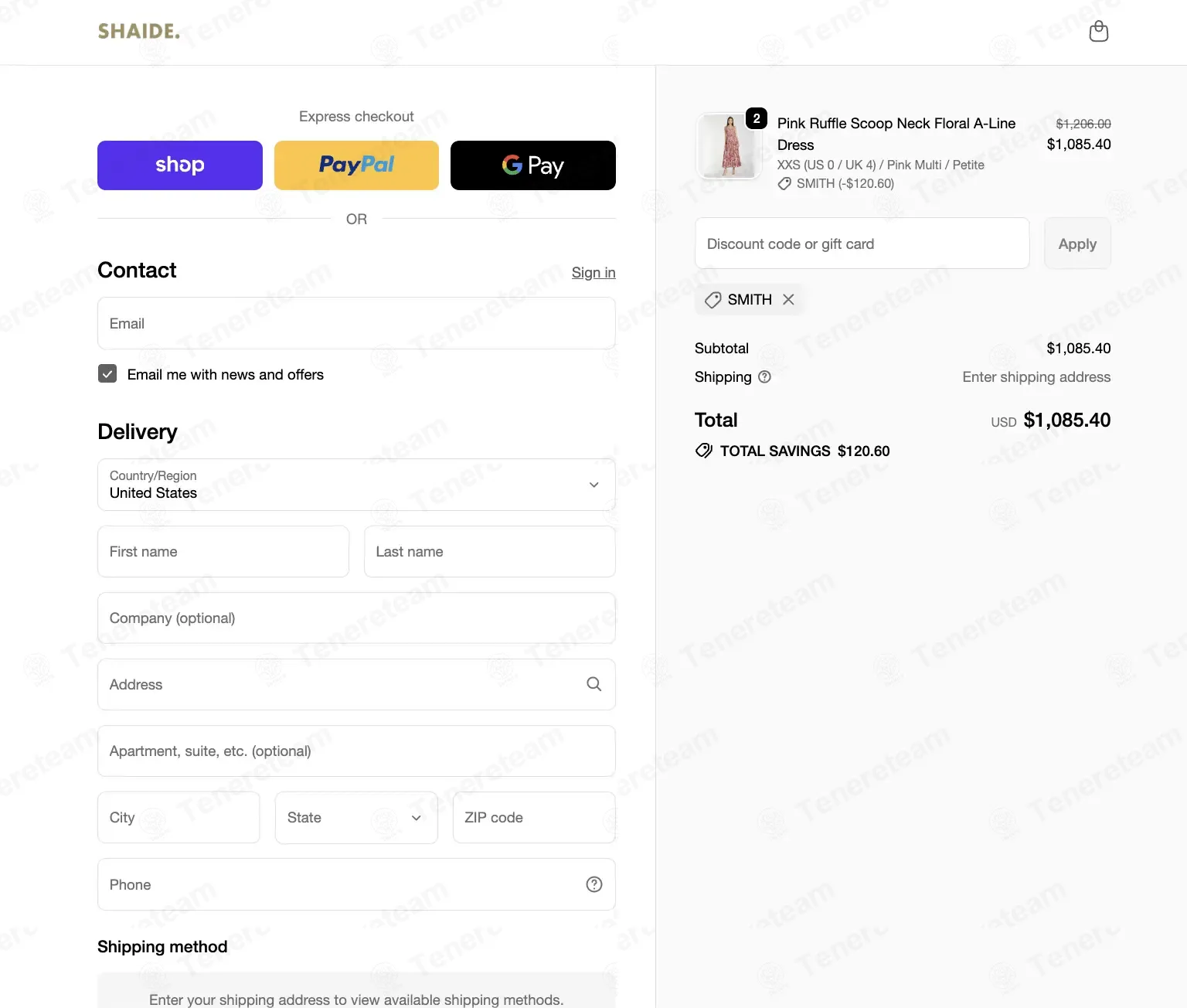Shaide Boutique coupon code: 10% off with SMITH. Tested and valid as 1 month ago.